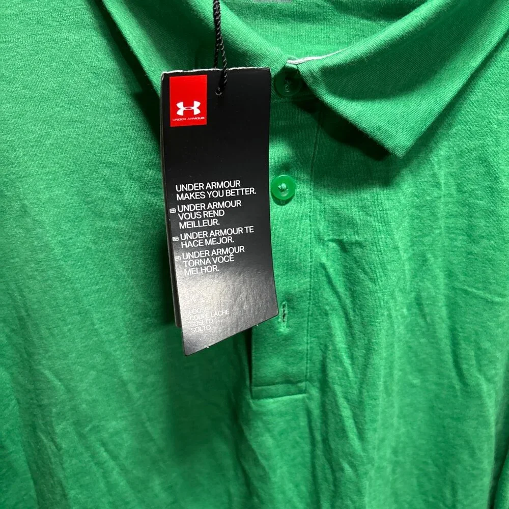 NWT Under Armour Green Performance Polo Shirt Loose Fit – Men’s‎ L